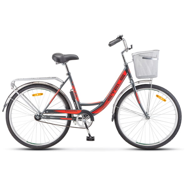 Велосипед Stels Navigator 26` 245 Z010 Серый/Красный (с корзиной) (LU093460)