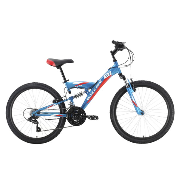 Велосипед Black One Ice FS 24 голубой/белый/красный 2021-2022