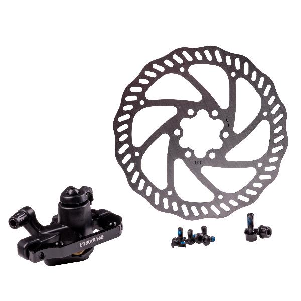 Комплект дискового тормоза RUSH (RADIUS) (машинка+диск 160 mm+болты) 160/180mm/3122613-22