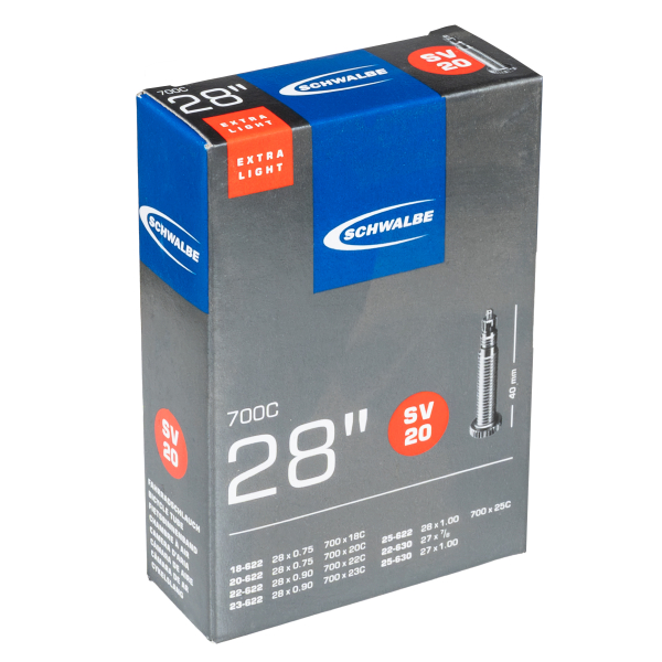 Камера 28' Schwalbe SV20 28'(700С)/27'х0.7-1.00 EXTRA LIGHT (18/25-622/630) IB 40mm (05-10426343)