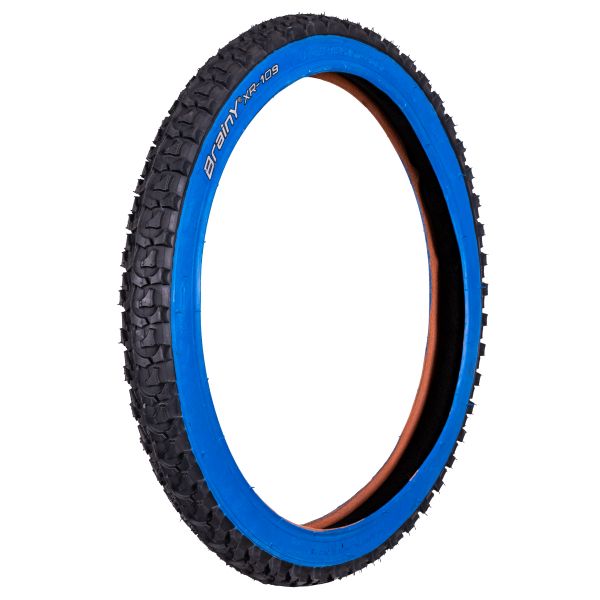 Велопокрышка 20' BrainY 20x2.125 с синей полоской XR-109/690053