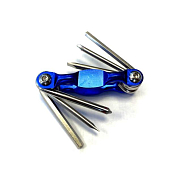 Набор велоинструментов мини складной,шестигр. 4/5мм,отверт.2 вида,синий (00-190607-1)
