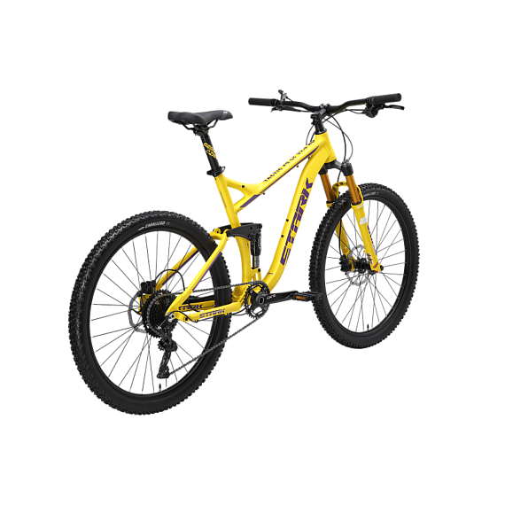 Велосипед Stark'24 Tactic FS LT 27.5 HD желтый матовый/фиолетовый, изображение 2 от интернет-магазина NovaSport в Москве Велосипед Stark'24 Tactic FS LT 27.5 HD желтый матовый/фиолетовый